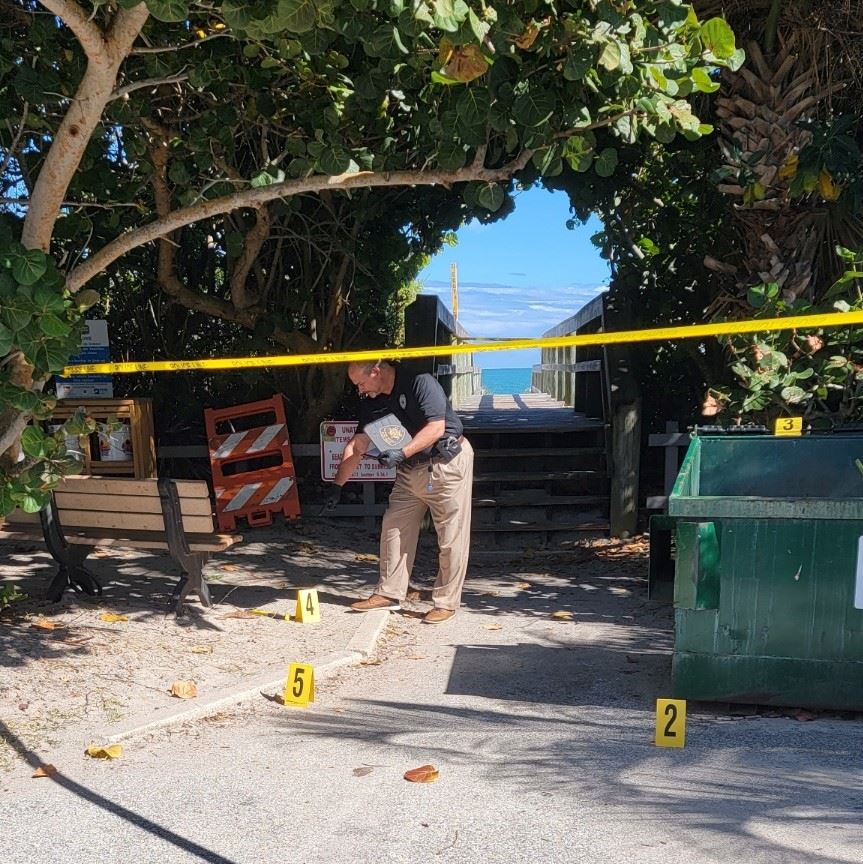 Detective Investigating a Crime Scene